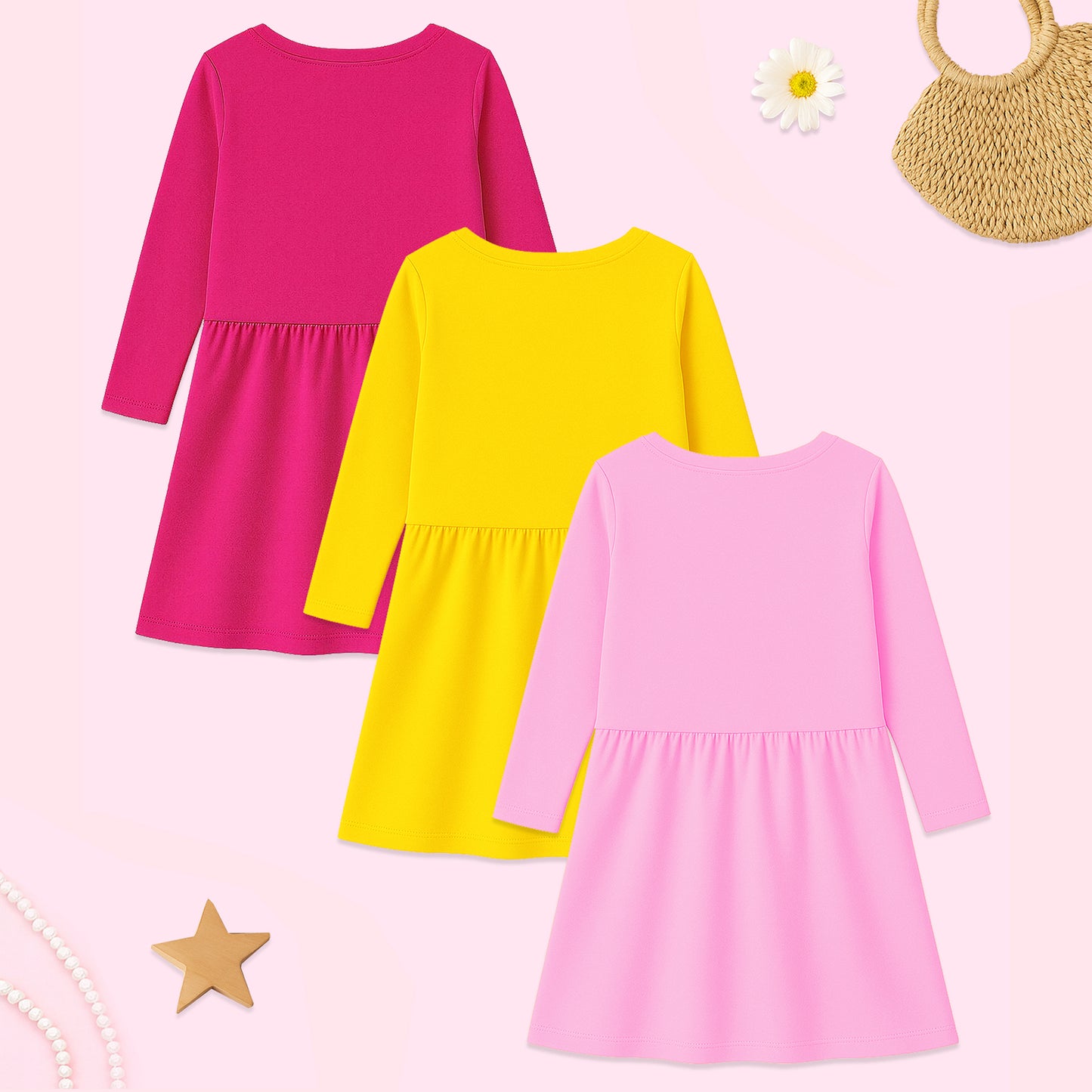 Kuchipoo Girls Regular Fit Full Sleeves Dress