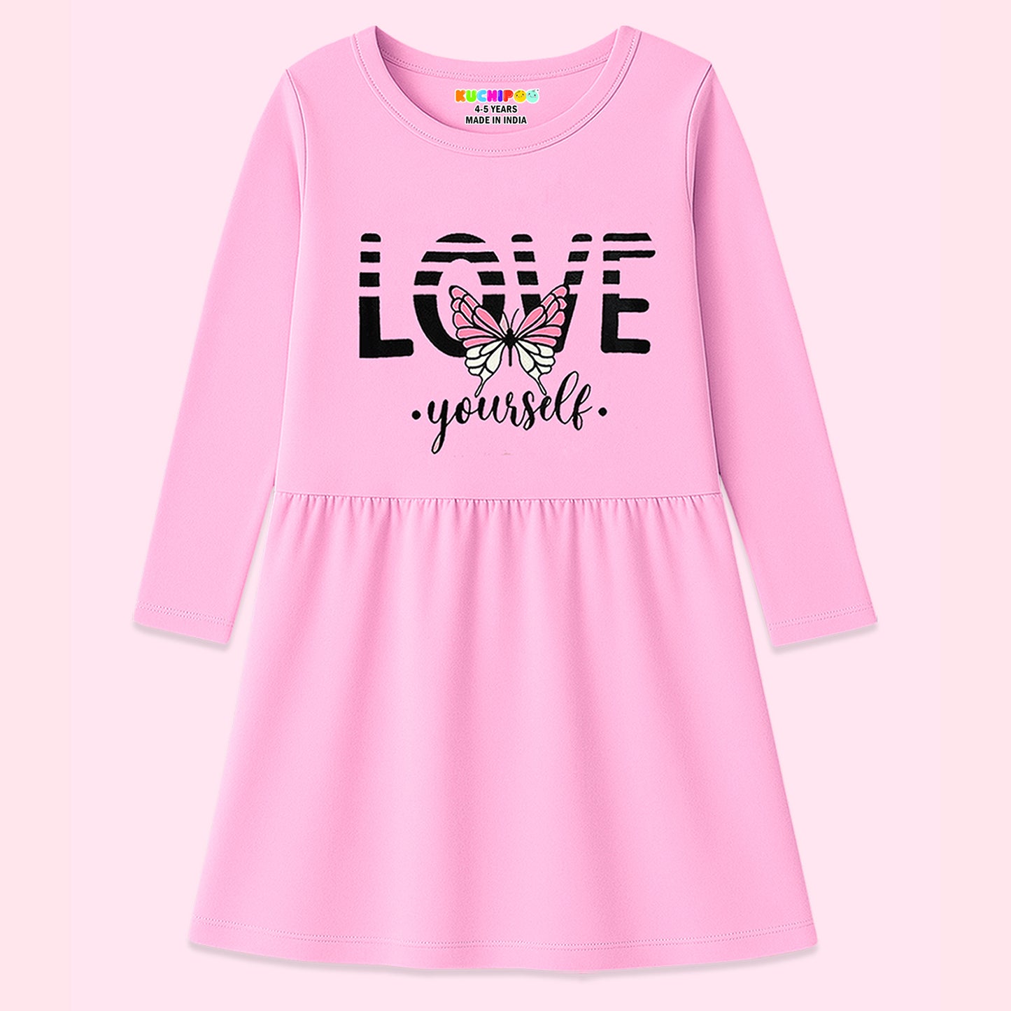 Kuchipoo Girls Regular Fit Full Sleeves Dress