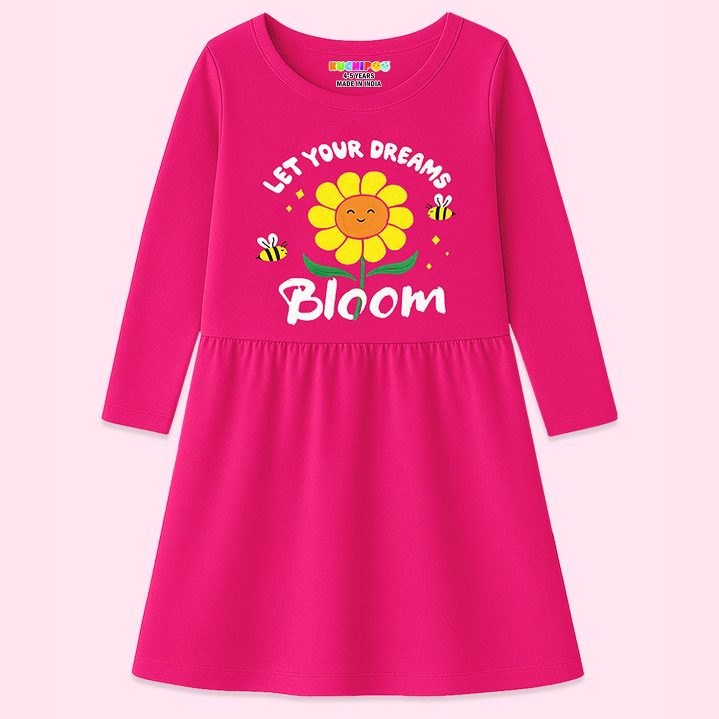 Kuchipoo Girls Regular Fit Full Sleeves Dress