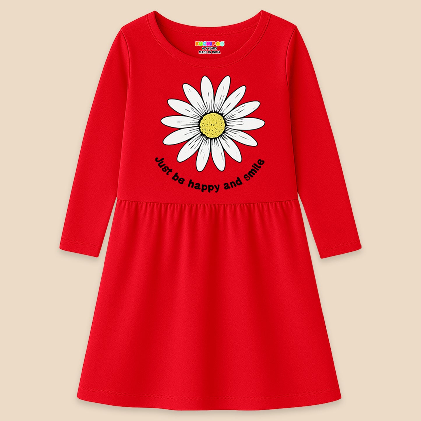Kuchipoo Girls Full Sleeves Cotton Dress - Pack of 3