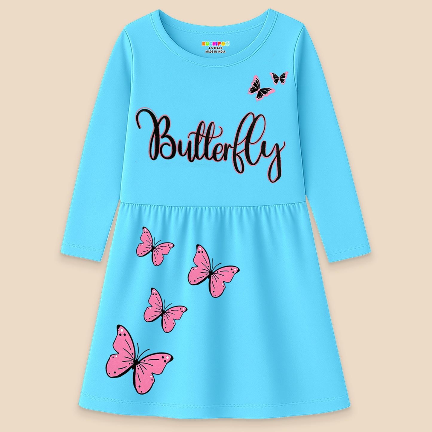 Kuchipoo Girls Full Sleeves Cotton Dress - Pack of 3
