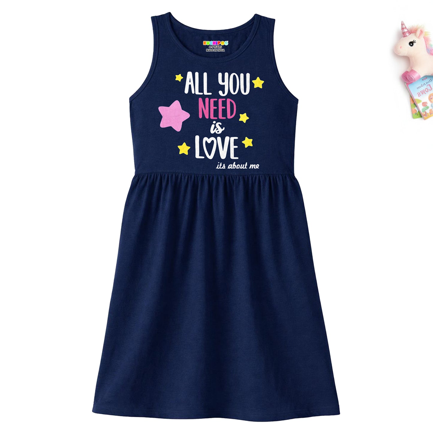 Kuchipoo Girls Regular Fit Cotton Frocks - Pack of 3