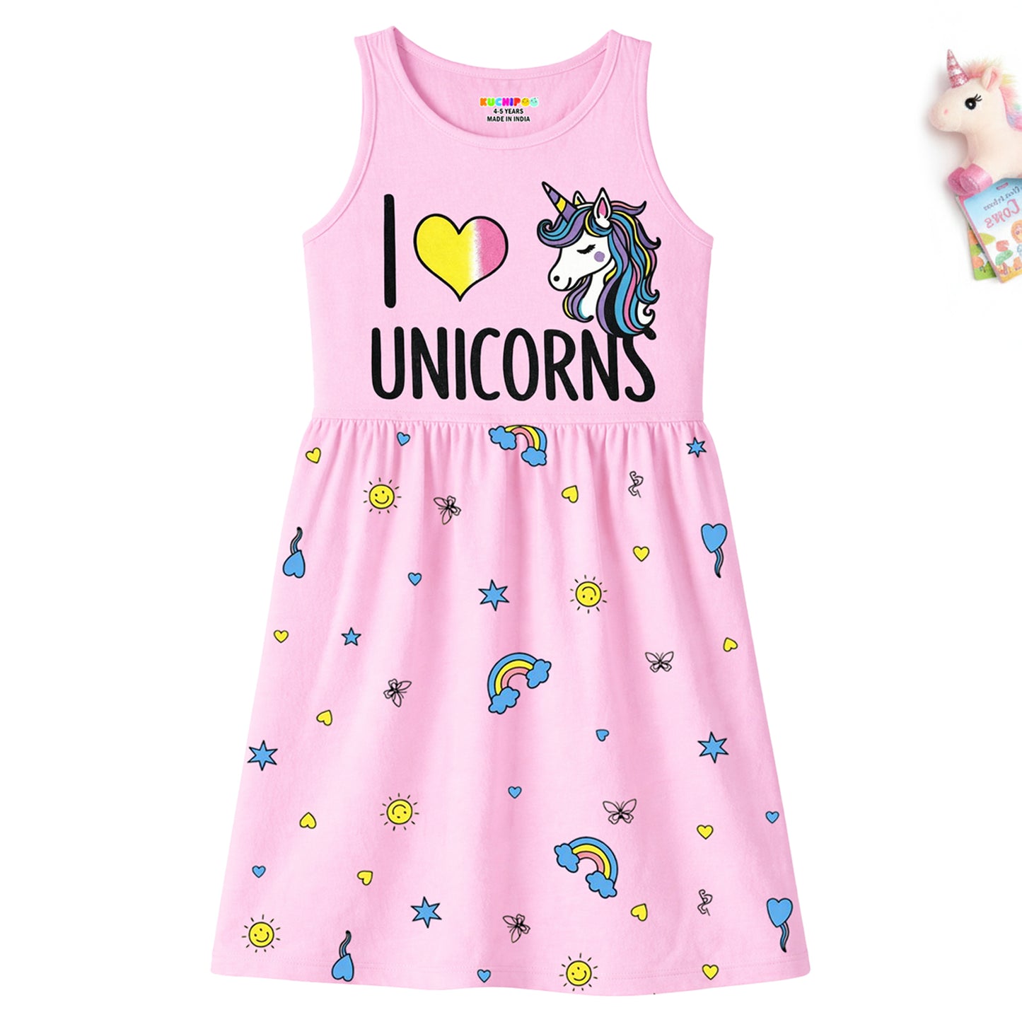 Kuchipoo Girls Regular Fit Cotton Frocks - Pack of 3