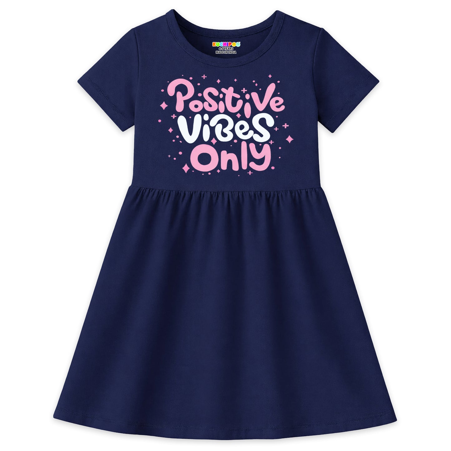 Kuchipoo Girls Cotton Printed Fit & Flare Dress | Casual Everyday Wear Frock for Girls | Soft & Comfortable Summer Outfit | Multicolor | Pack of 3