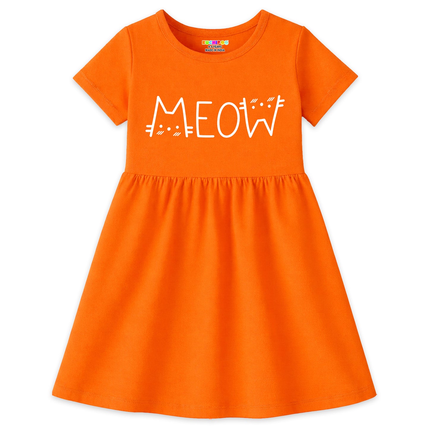 Kuchipoo Girls Cotton Printed Fit & Flare Dress | Casual Everyday Wear Frock for Girls | Soft & Comfortable Summer Outfit | Multicolor | Pack of 3