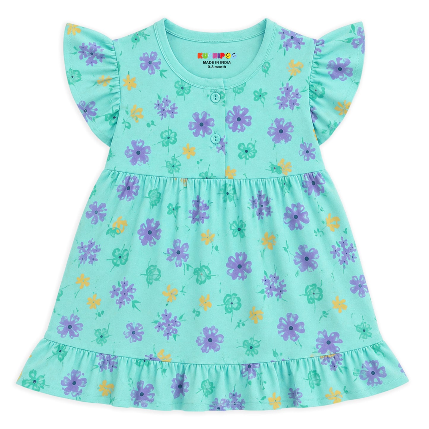 Kuchipoo Baby Girls 100% Cotton Frock - Pack of 3