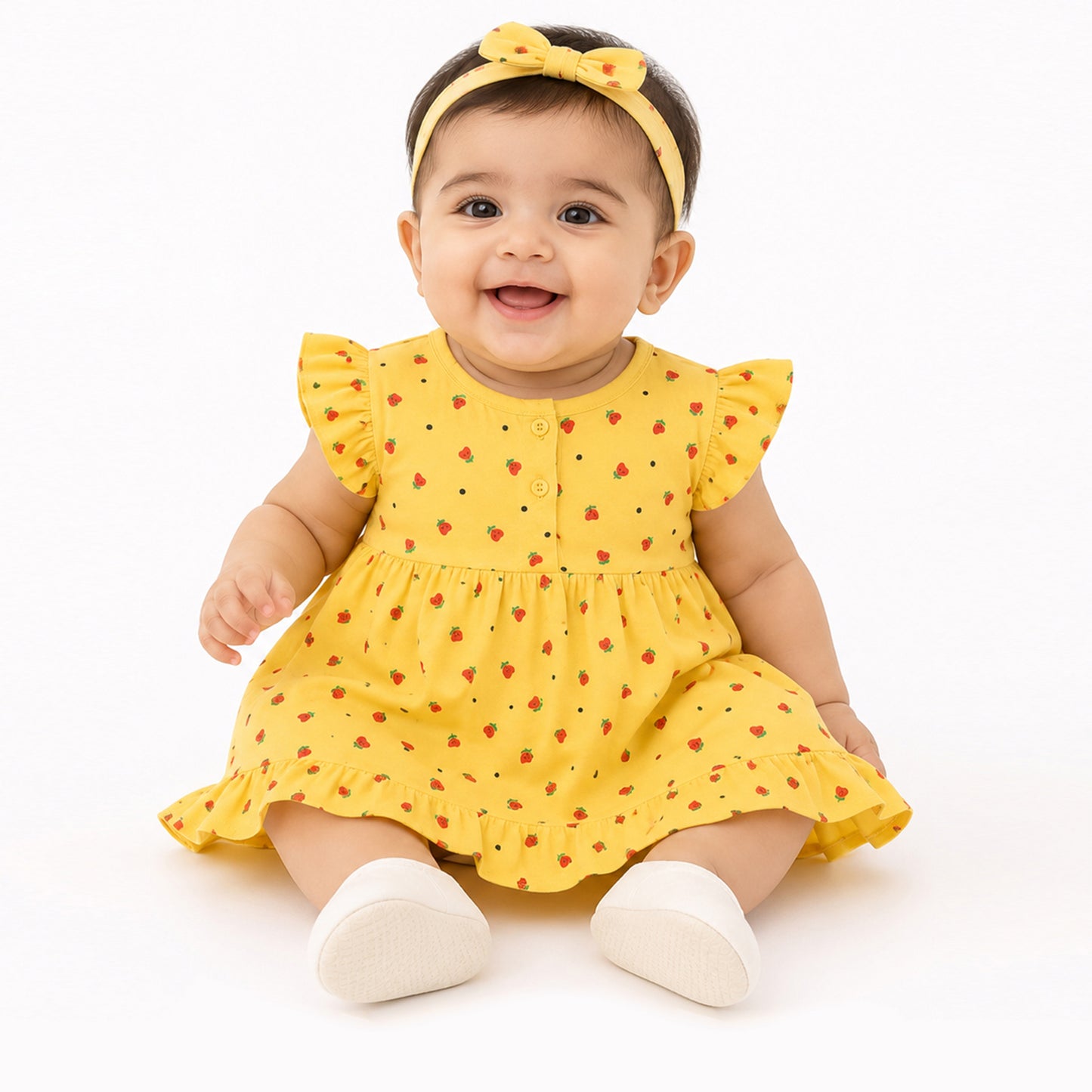Kuchipoo Baby Girls 100% Cotton Frock - Pack of 3