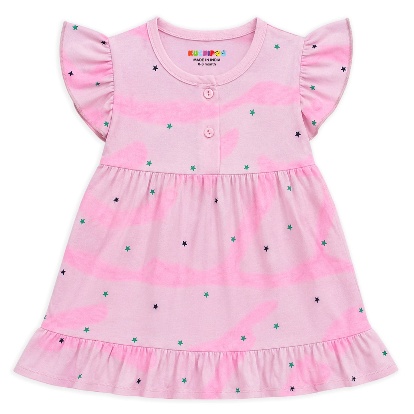 Kuchipoo Baby Girls 100% Cotton Frock - Pack of 3
