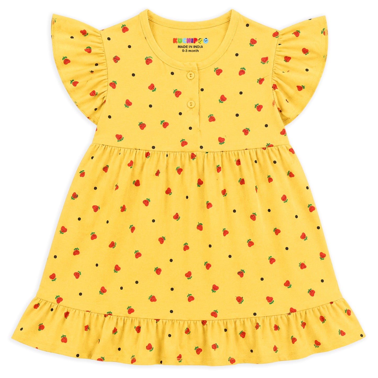 Kuchipoo Baby Girls 100% Cotton Frock - Pack of 3