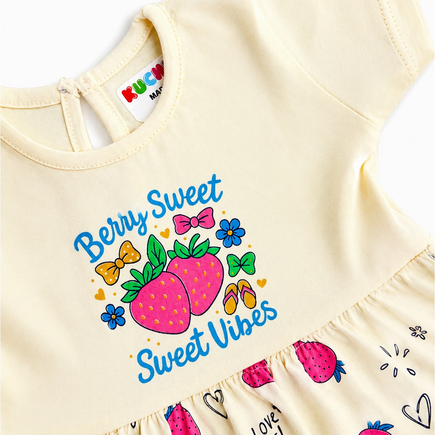 Kuchipoo Baby Girls 100% Cotton Frock and Panty Set - Pack of 3