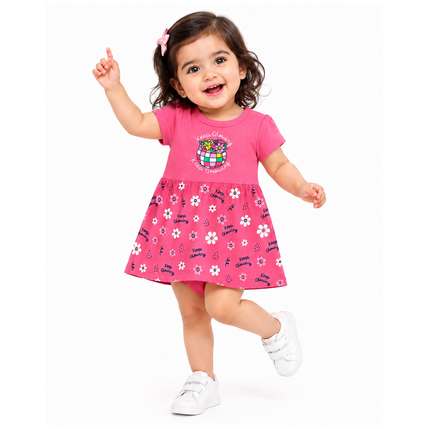 Kuchipoo Baby Girls 100% Cotton Frock and Panty Set - Pack of 3
