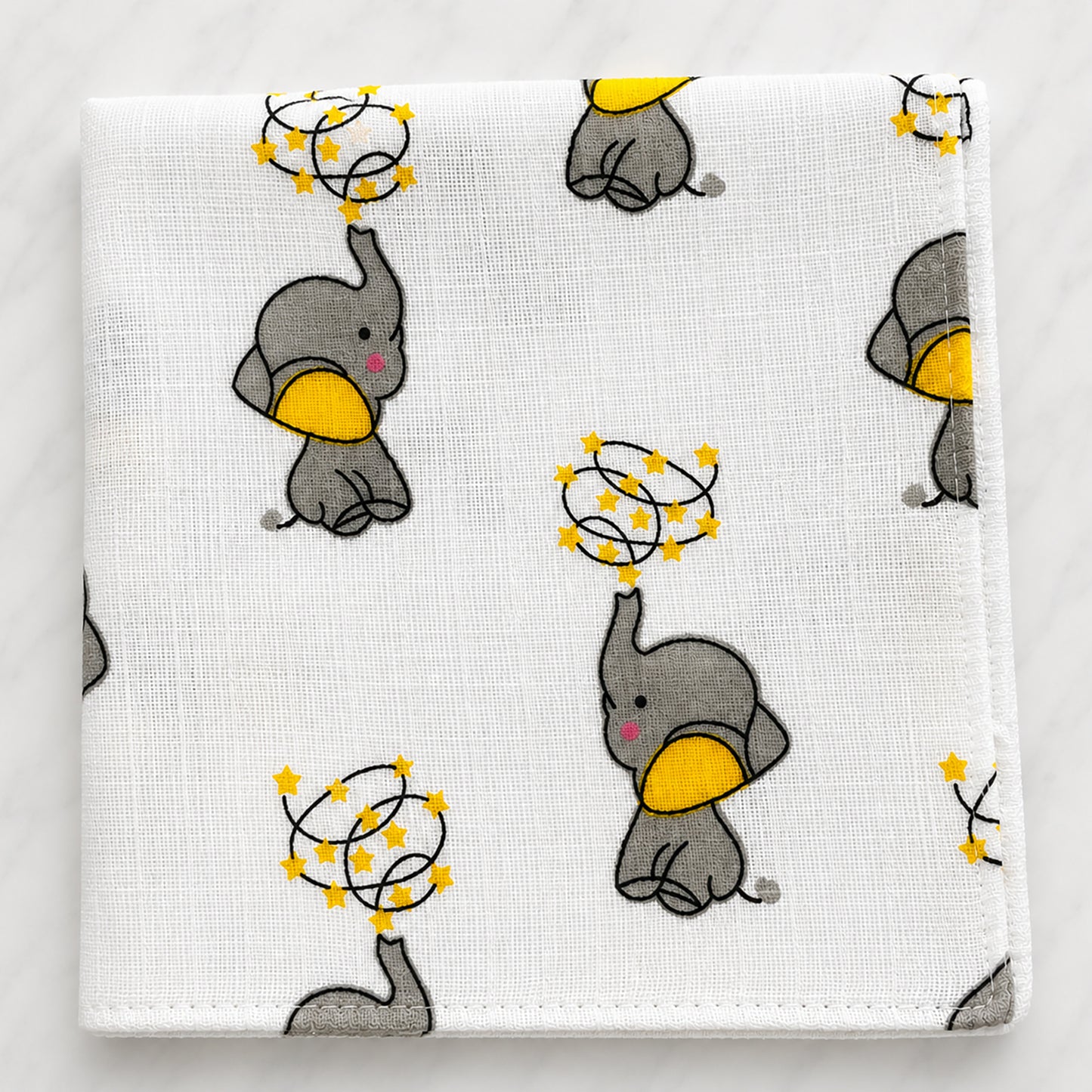 Kuchipoo 100% Muslin Double Layer Cotton Face Towels for Newborn Baby Extra Soft Hankies Reusable Napkins for Infants Toddlers/Kids (Pack of 10)