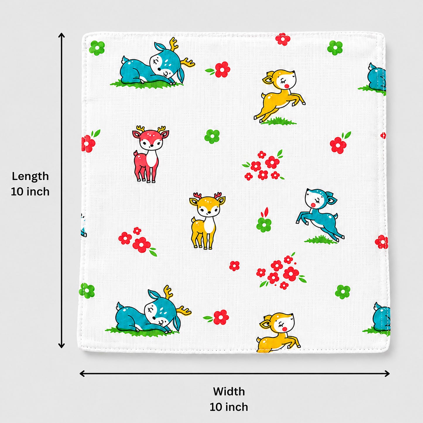 Kuchipoo 100% Muslin Double Layer Cotton Face Towels for Newborn Baby Extra Soft Hankies Reusable Napkins for Infants Toddlers/Kids (Pack of 10)