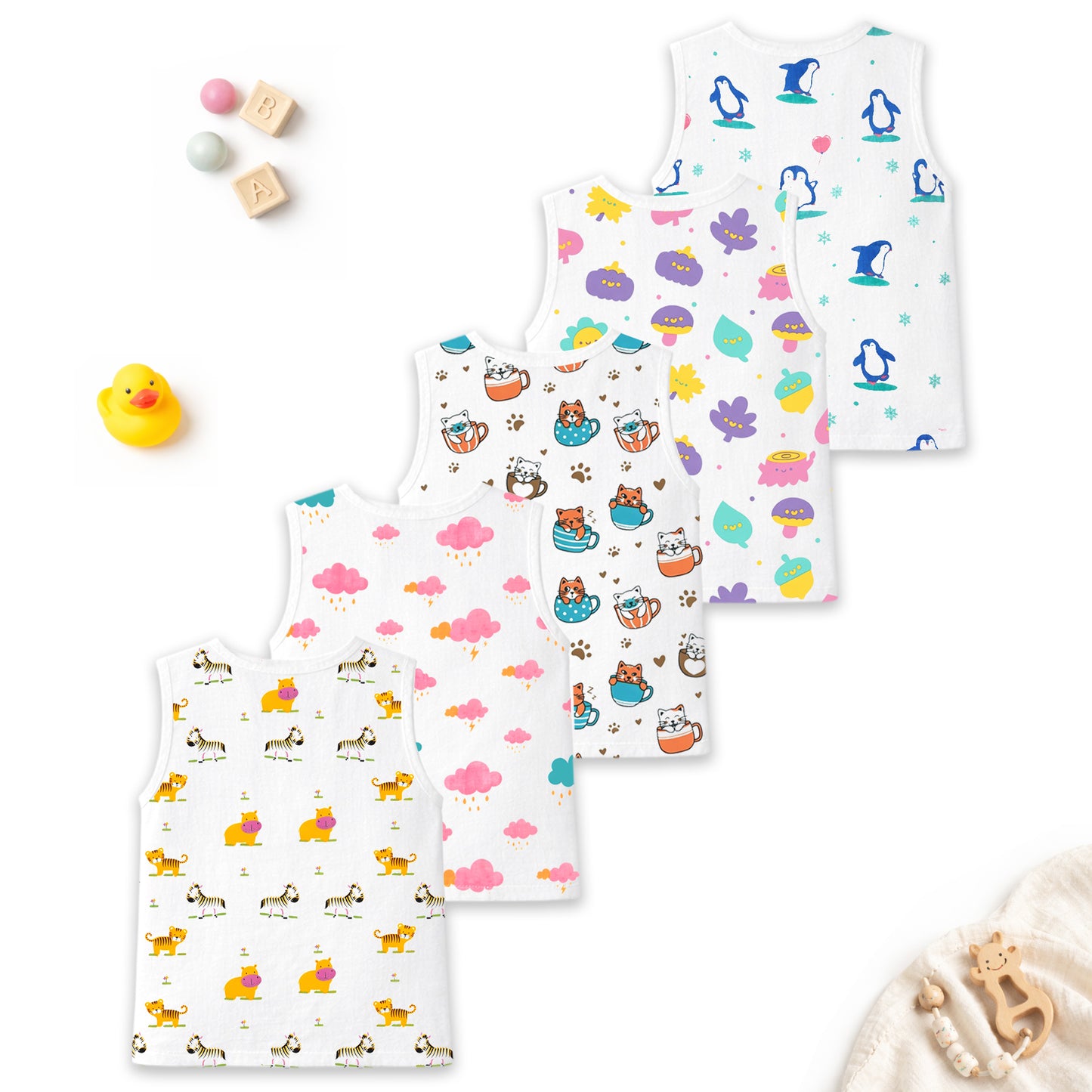 Kuchipoo Newborn Baby Unisex Jhabla | 100% Cotton Muslin | Soft & Cozy Summer Wear for Boys & Girls | Pack of 5