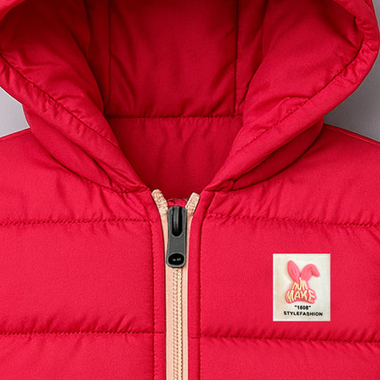 Kuchipoo Girls Winter Puffer Jacket with Hood and front Pocket