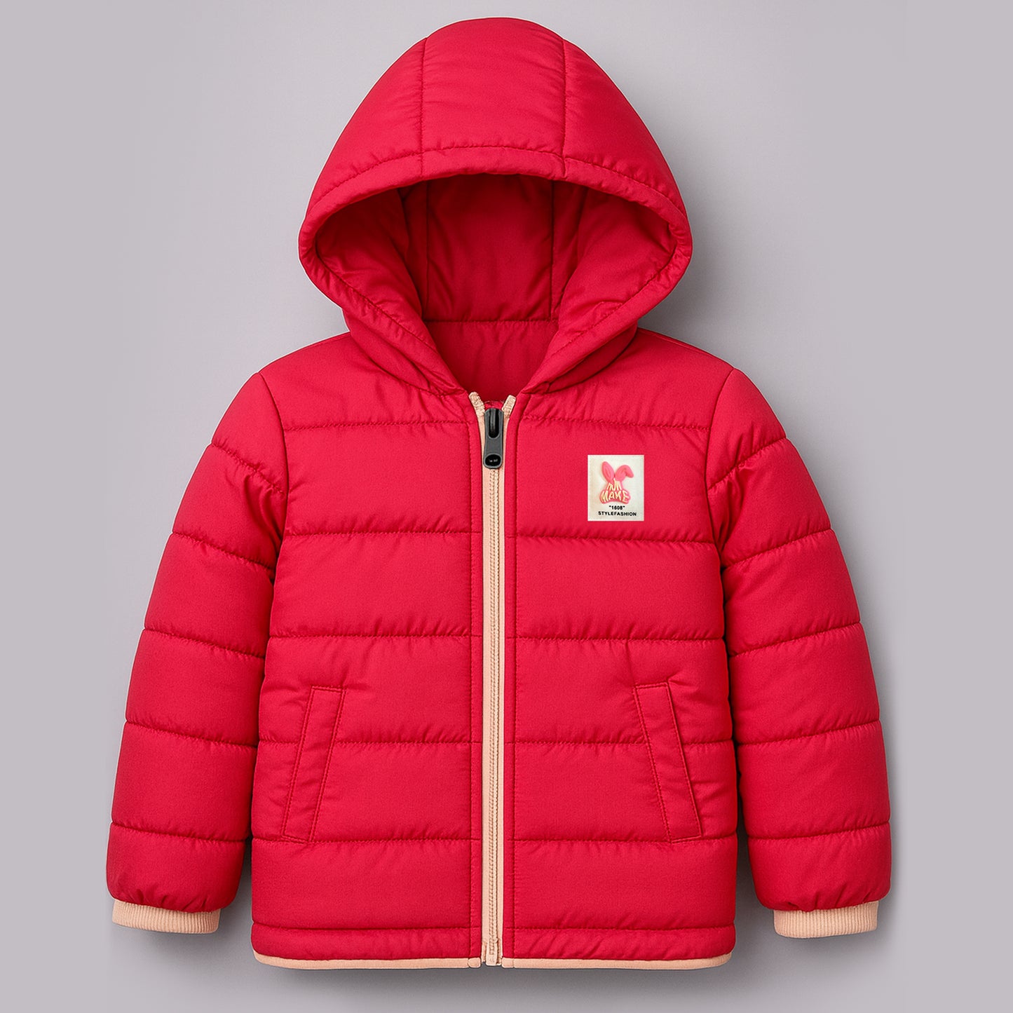 Kuchipoo Girls Winter Puffer Jacket with Hood and front Pocket