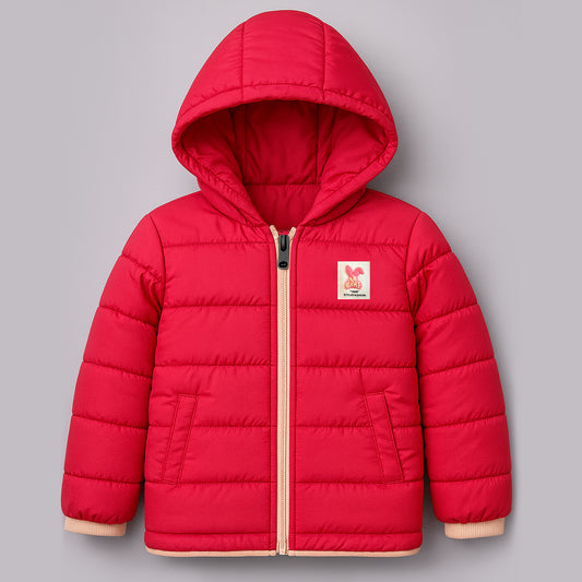 Kuchipoo Girls Winter Puffer Jacket with Hood and front Pocket