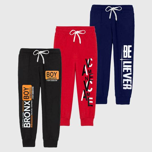 Kuchipoo Boys Regular Fit Track Pants - Pack of 3