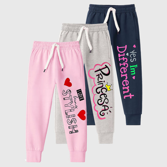 Kuchipoo Girls Regular Fit Track Pants - Pack of 3