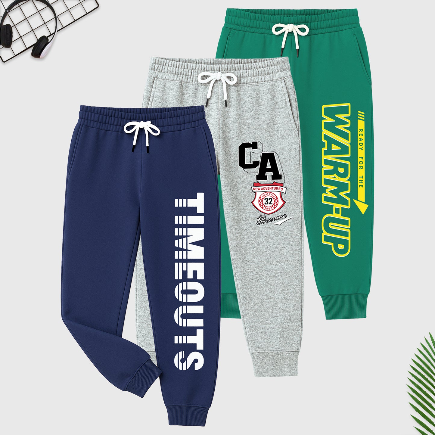 Kuchipoo Boys Regular Fit Track Pants - Pack of 3