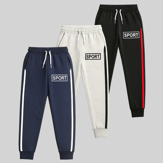 Kuchipoo Boys Regular Fit Track Pants - Pack of 3