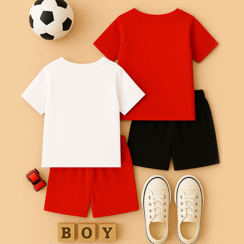 KUCHIPO @ DISNEY  BOYS HALF SLEEVES T-SHIRTS AND SHORTS SET