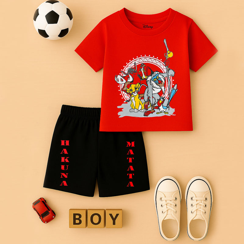 KUCHIPO @ DISNEY  BOYS HALF SLEEVES T-SHIRTS AND SHORTS SET