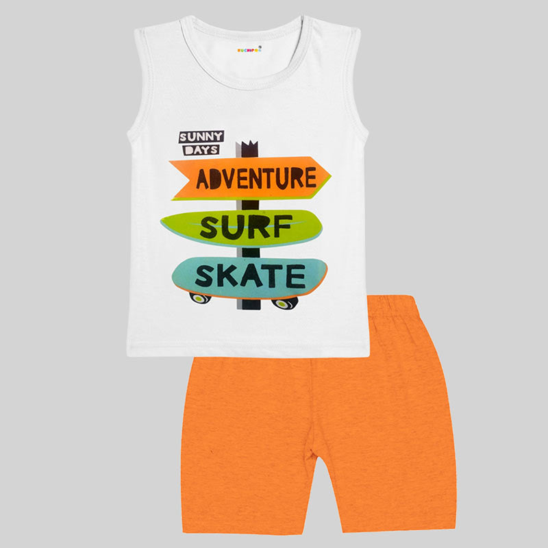 KUCHIPOO BOYS SLEEVELESS T-SHIRTS AND SHORTS SET