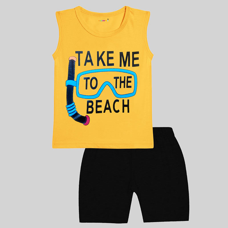 KUCHIPOO BOYS SLEEVELESS T-SHIRTS AND SHORTS SET