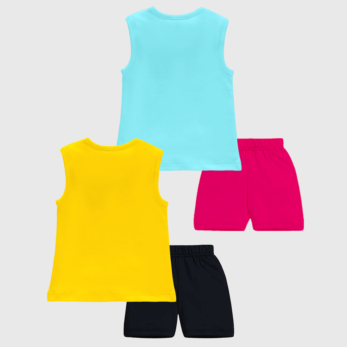 KUCHIPOO GIRLS SLEEVELESS T-SHIRTS AND SHORTS SET