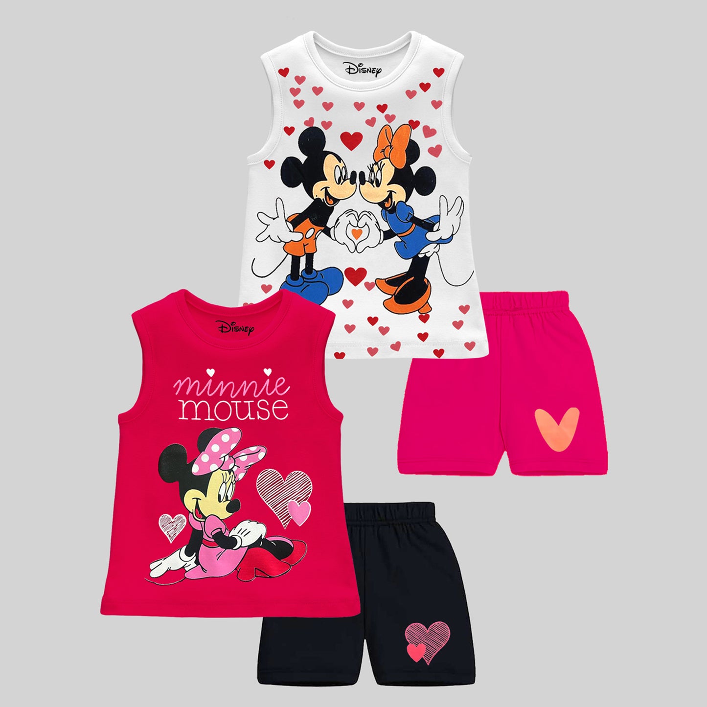 KUCHIPOO © DISNEY GIRLS HALF SLEEVES T-SHIRTS AND SHORTS SET