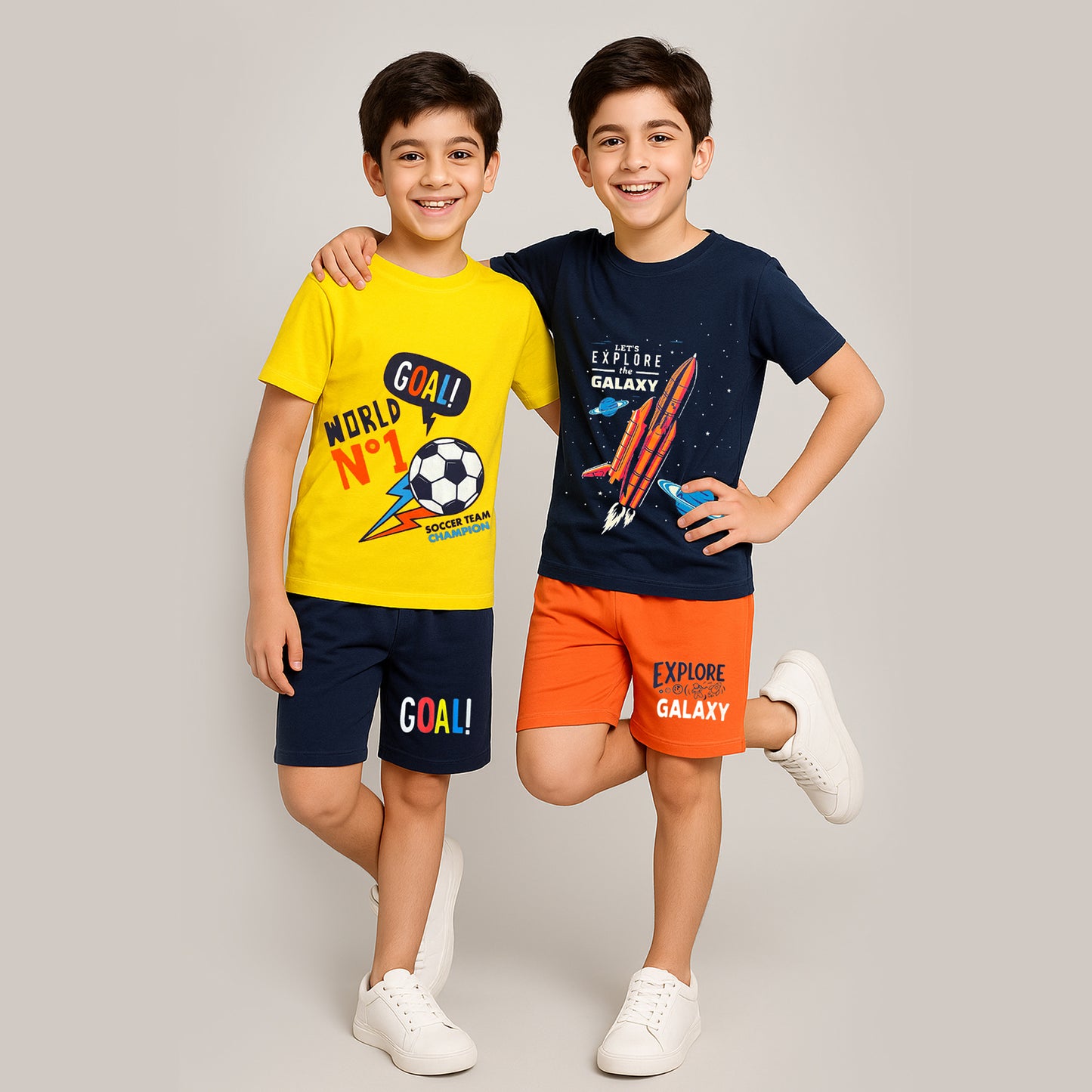 KUCHIPOO BOYS HALF SLEEVES T-SHIRTS AND SHORTS SET