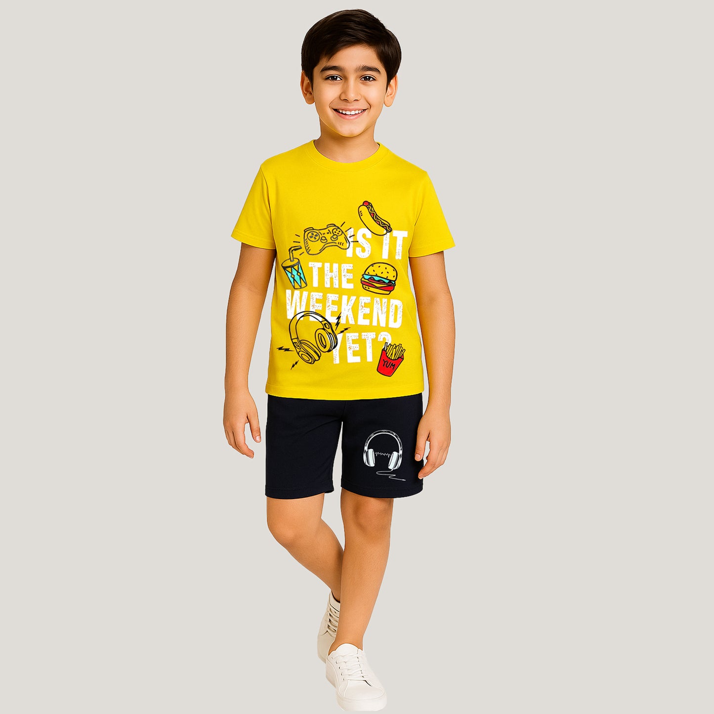 KUCHIPOO BOYS HALF SLEEVES T-SHIRTS AND SHORTS SET