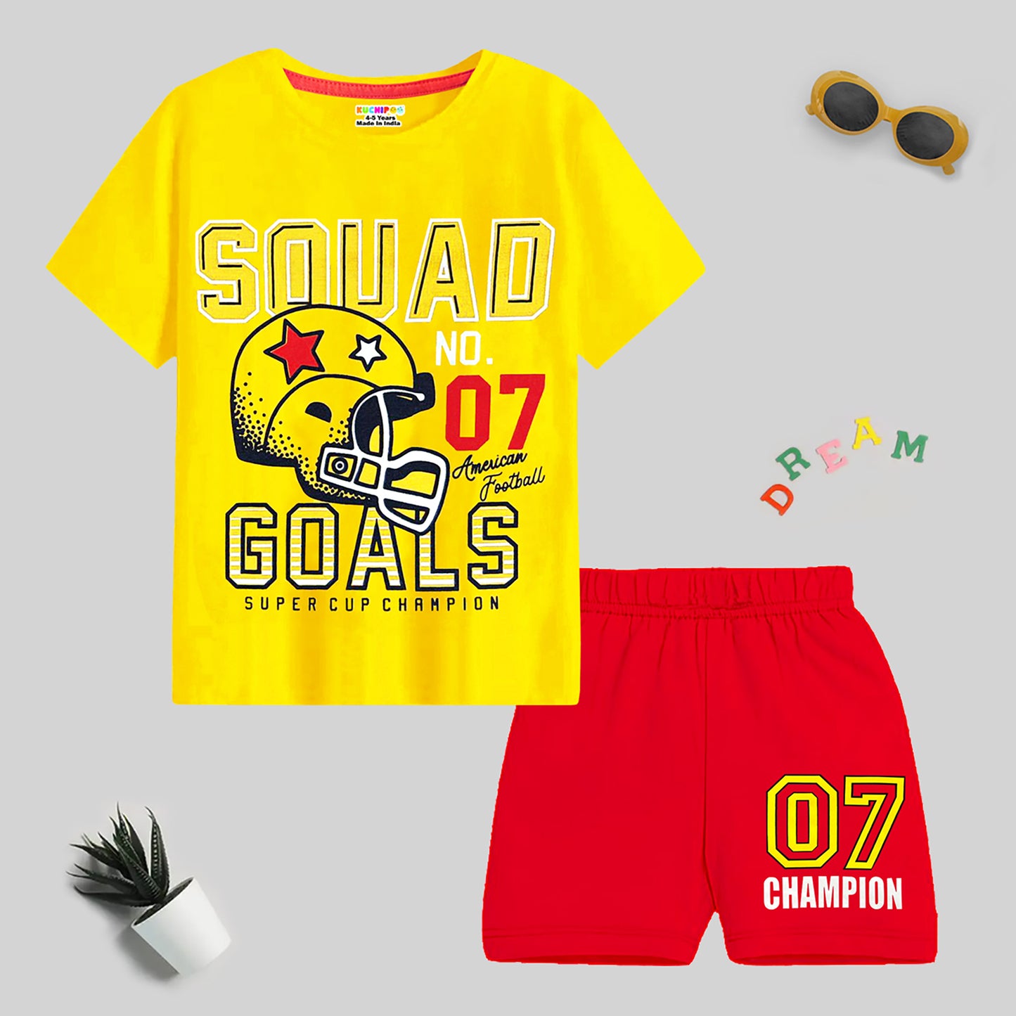 KUCHIPOO BOYS HALF SLEEVES T-SHIRTS AND SHORTS SET