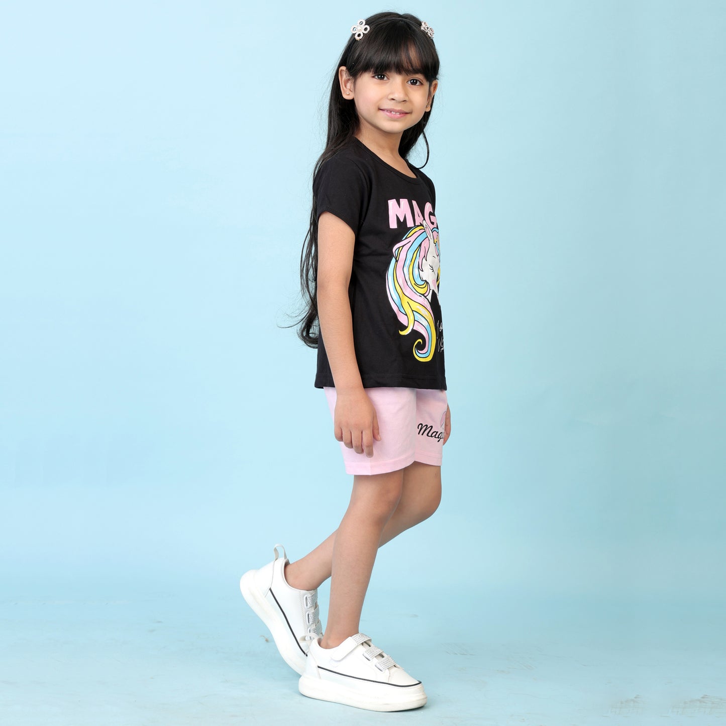 KUCHIPOO GIRLS HALF SLEEVES T-SHIRTS AND SHORTS SET