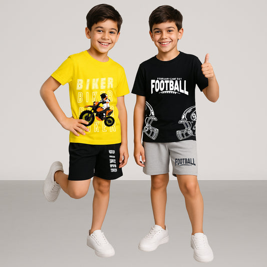 KUCHIPOO BOYS HALF SLEEVES T-SHIRTS AND SHORTS SET