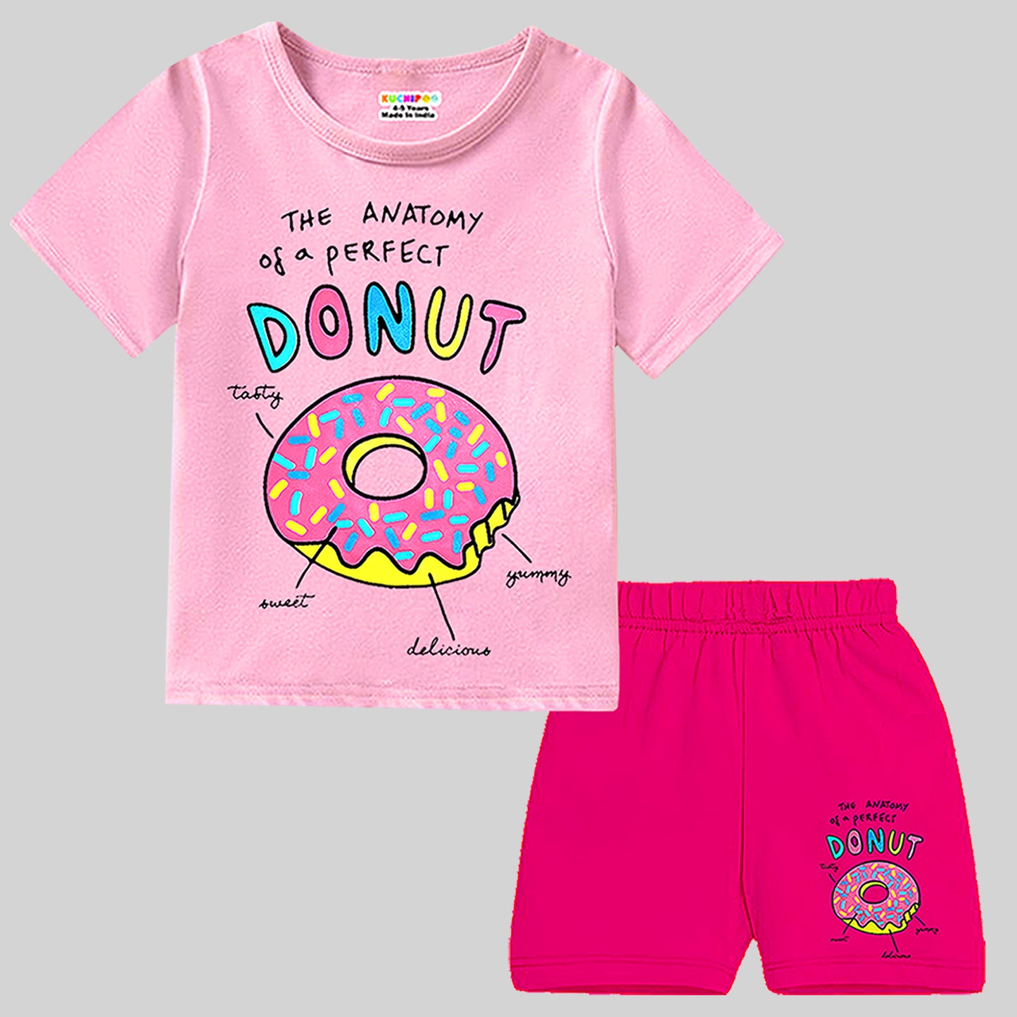 KUCHIPOO GIRLS HALF SLEEVES T-SHIRTS AND SHORTS SET