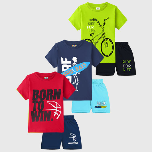 KUCHIPOO BOYS HALF SLEEVES T-SHIRTS AND SHORTS SET