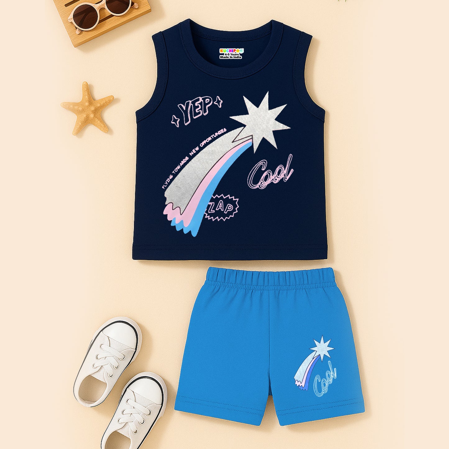 KUCHIPOO Baby Girls Sleevesless Tshirts and Shorts Set