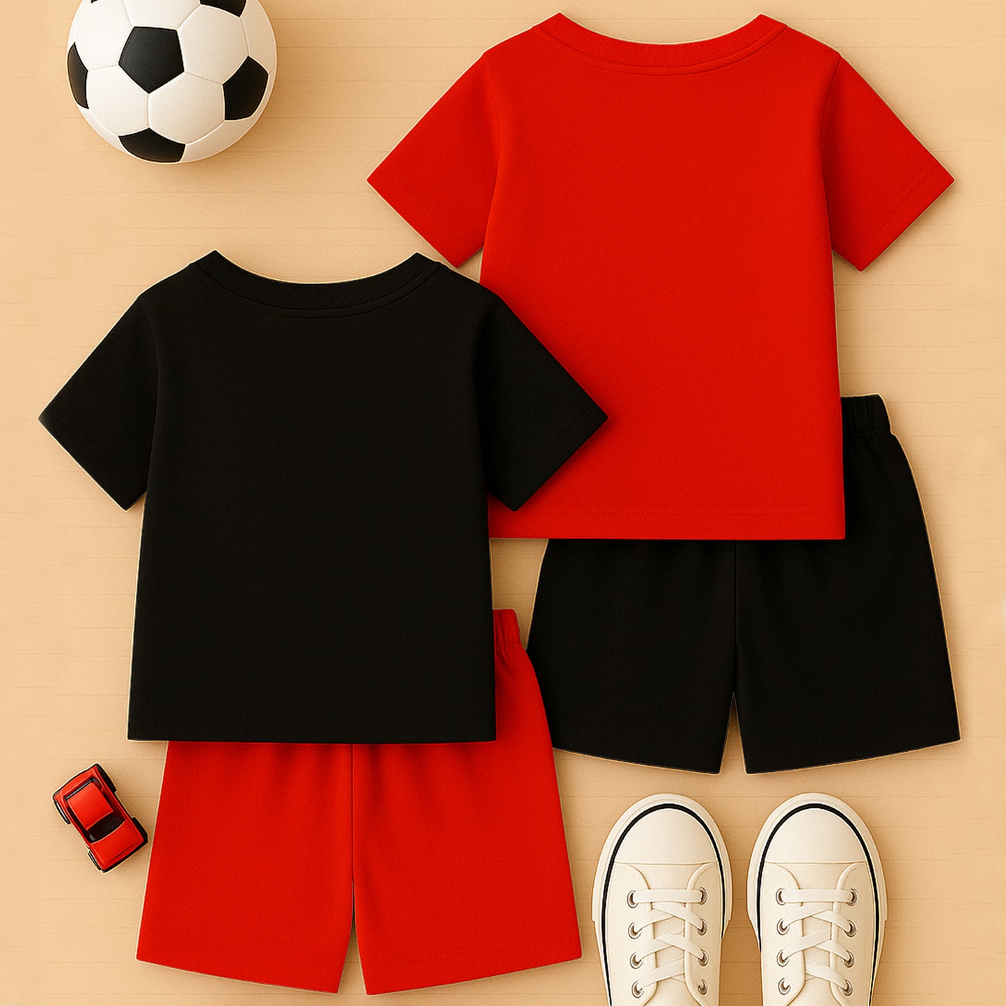 KUCHIPO @ DISNEY  BOYS HALF SLEEVES T-SHIRTS AND SHORTS SET