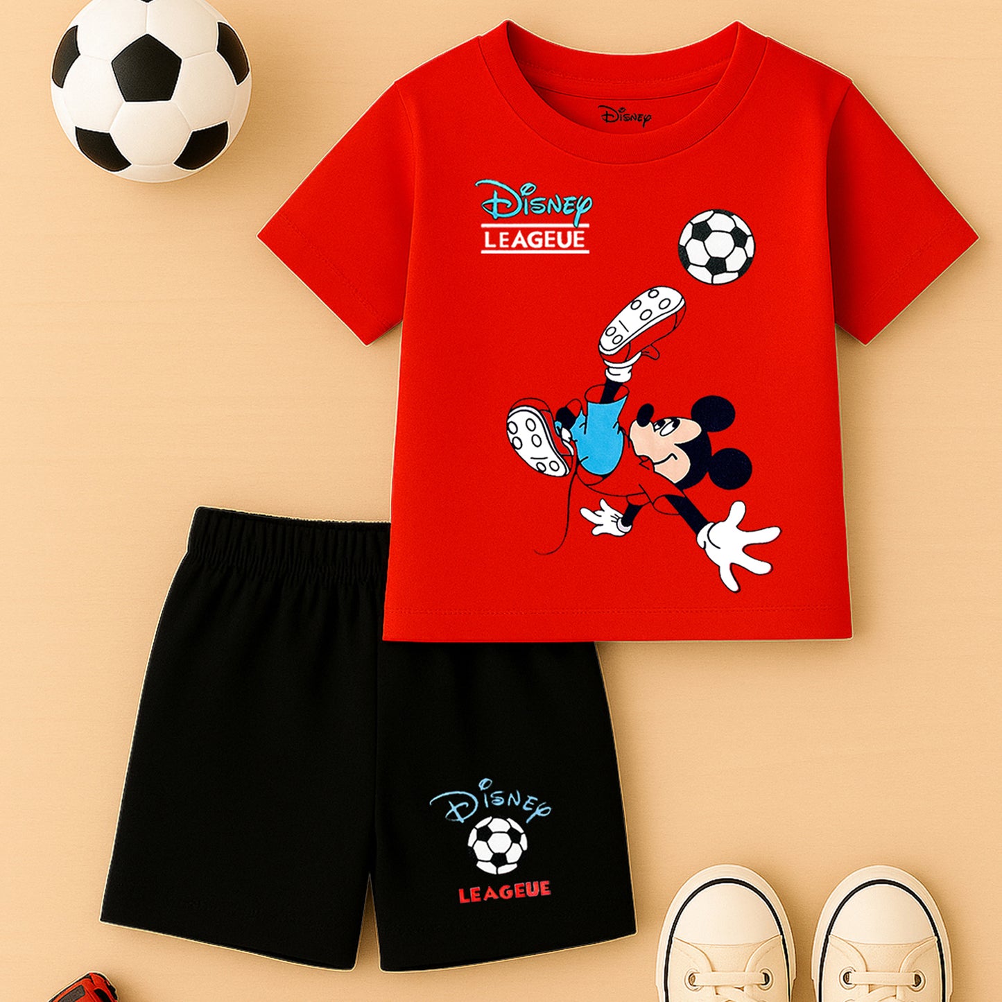 KUCHIPO @ DISNEY  BOYS HALF SLEEVES T-SHIRTS AND SHORTS SET