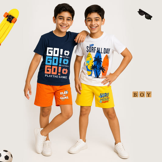 KUCHIPOO BOYS HALF SLEEVES T-SHIRTS AND SHORTS SET