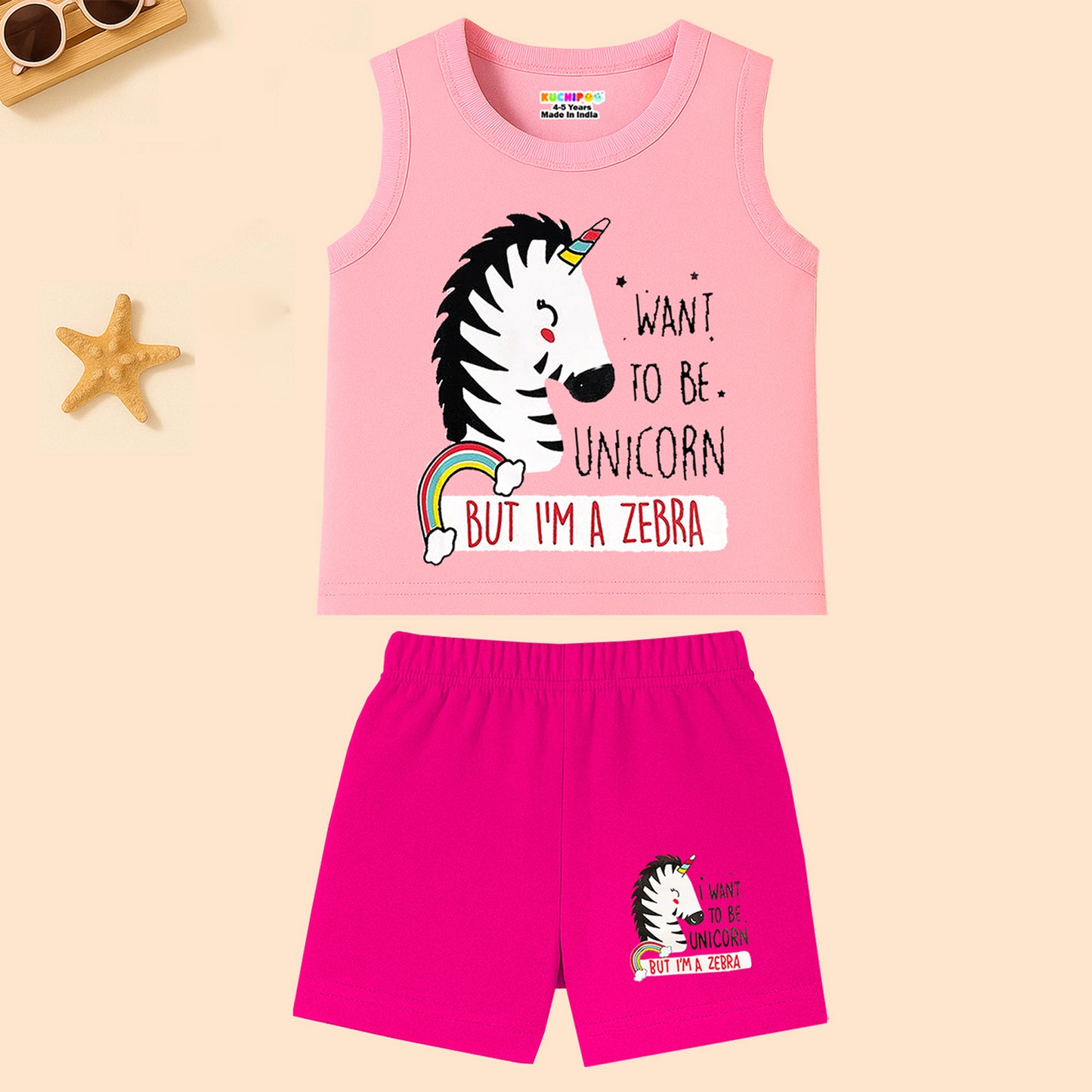 KUCHIPOO Baby Girls Sleevesless Tshirts and Shorts Set