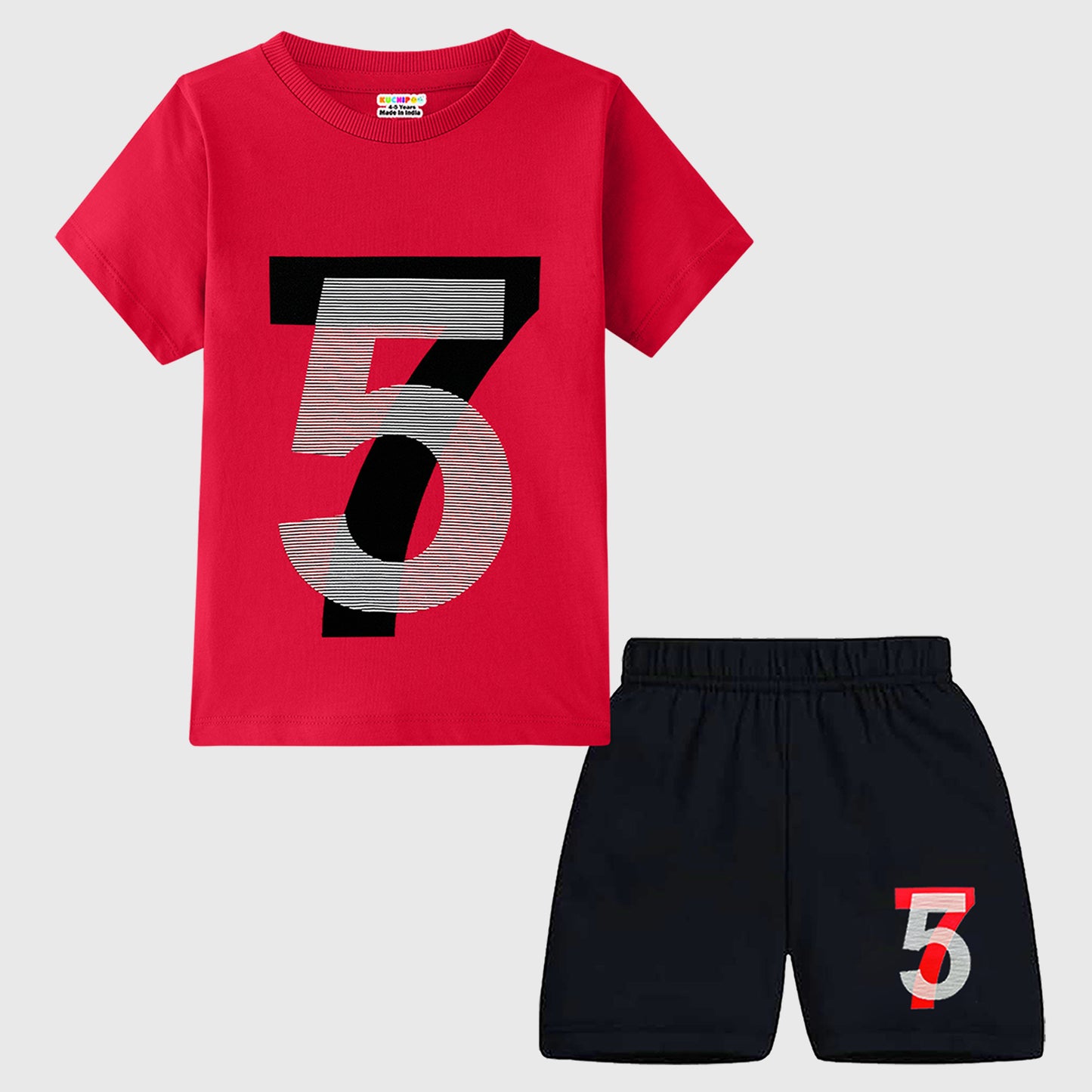 KUCHIPOO Boys Half Sleeves T-Shirts and Shorts Set