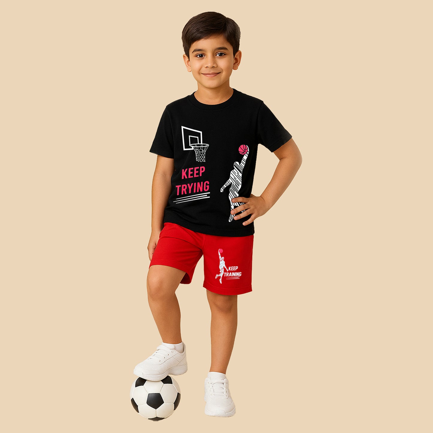 KUCHIPOO BOYS HALF SLEEVES T-SHIRTS AND SHORTS SET