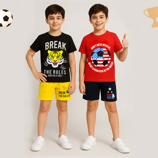KUCHIPOO BOYS HALF SLEEVES T-SHIRTS AND SHORTS SET