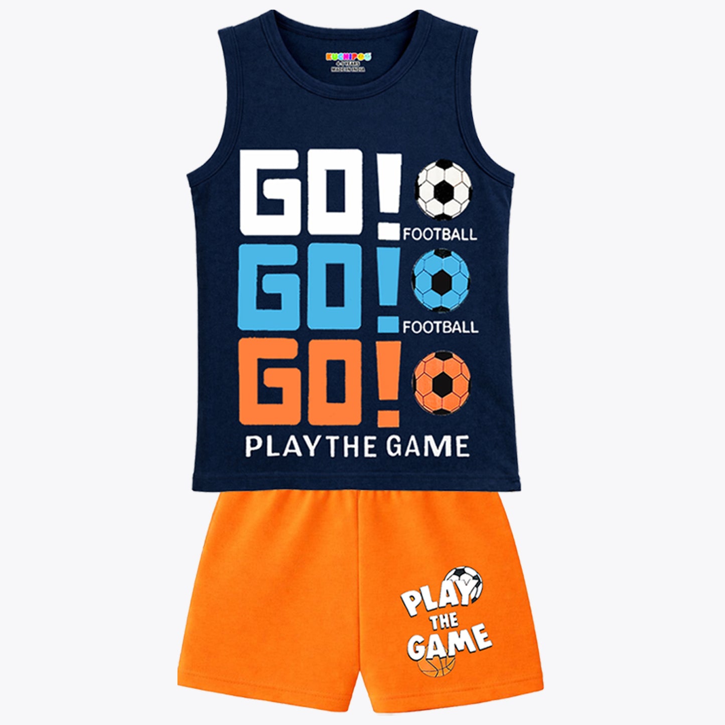 Kuchipoo Boys Regular Fit Sleeveless T-Shirts and Shorts Set - Pack of 3