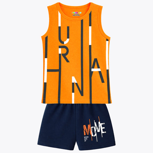 Kuchipoo Boys Regular Fit Sleeveless T-Shirts and Shorts Set - Pack of 3