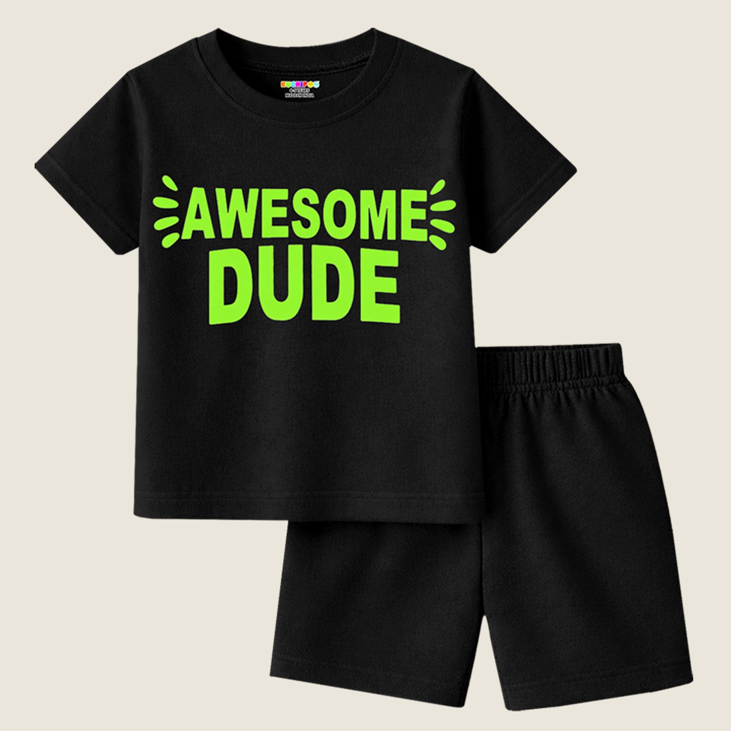 Kuchipoo Boys Cotton T-Shirt & Shorts Set | Half Sleeve Round Neck Top with Elastic Waist Shorts | Soft & Comfortable Casual Wear for Kids | Pack of 3