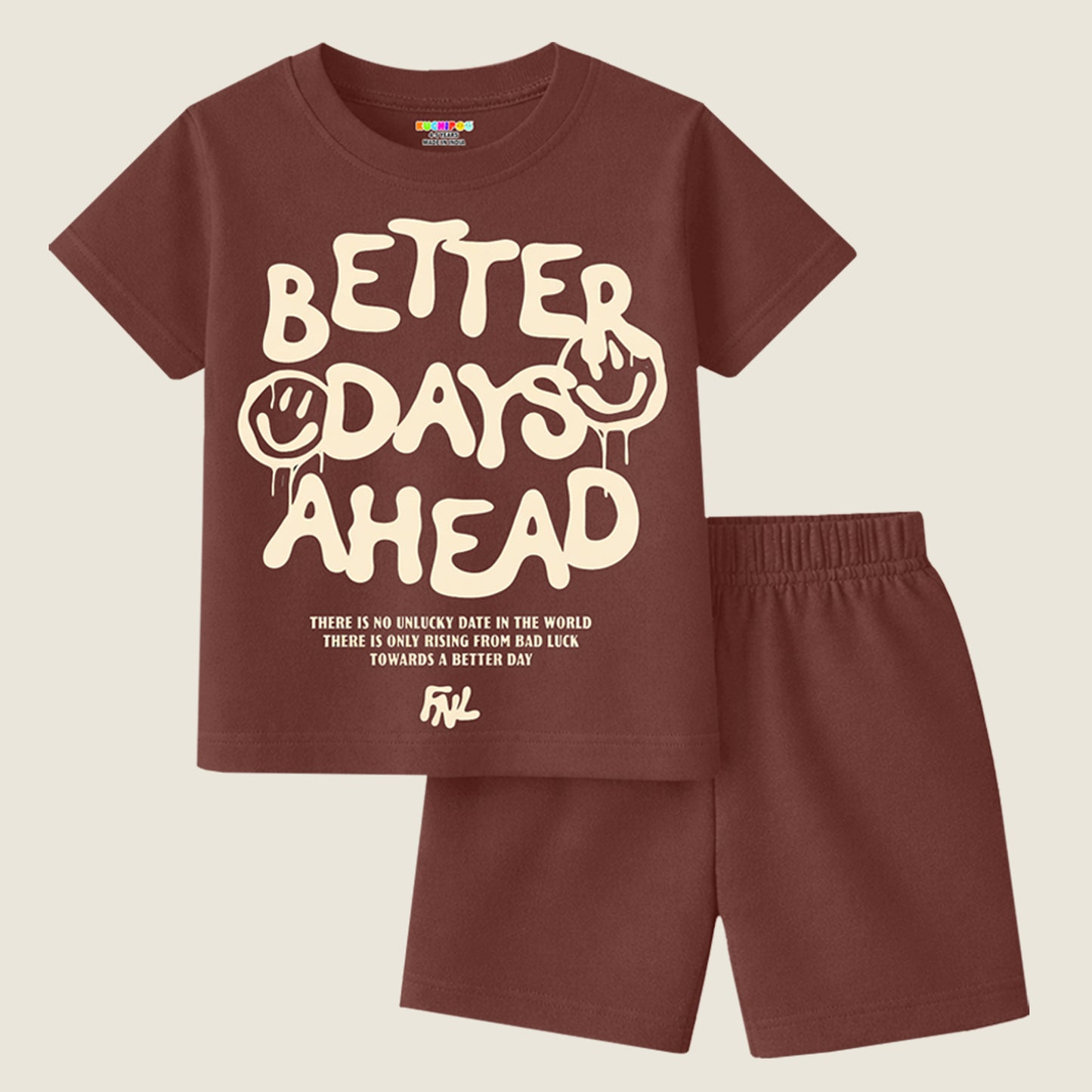 Kuchipoo Boys Cotton T-Shirt & Shorts Set | Half Sleeve Round Neck Top with Elastic Waist Shorts | Soft & Comfortable Casual Wear for Kids | Pack of 3